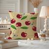 Fruit Print Cushion Cover Anti-dustmite Pillowcase Invisible Zipper Silky Short Plush Sofa Cushion Cover
