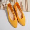 Fashion Retro New 2025 Women Flat Shoes Fashion Leisure Comfortable Walking Large Size Pointed Shallow Elastic Knitting Face Shoes