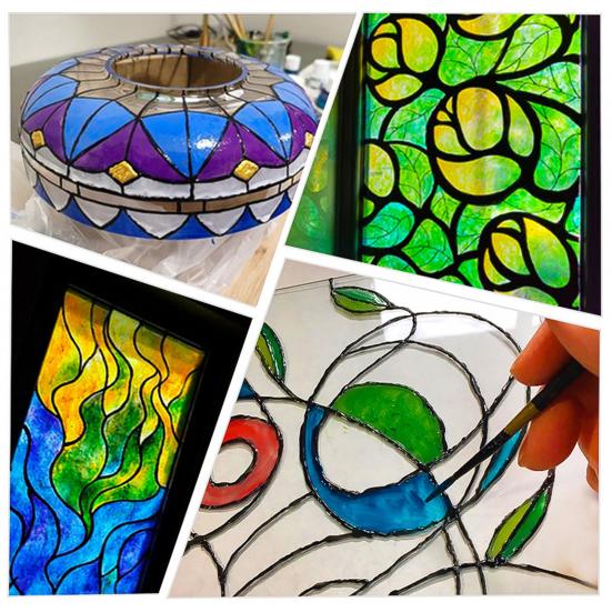 20ml Safe Healthy Glass Paint Vibrant Color Siliceous Glass-Color Paint Wine Bottle Ceramic Glass Pigment