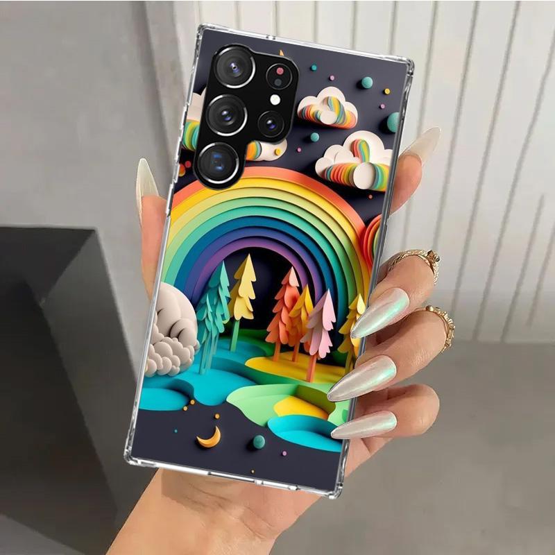 Natural Trees in Mountain Ranges Phone Case for Samsung Galaxy S26 S24 S23 Ultra S25 Edge S22 S21 Plus S20 FE + Soft Print Shell