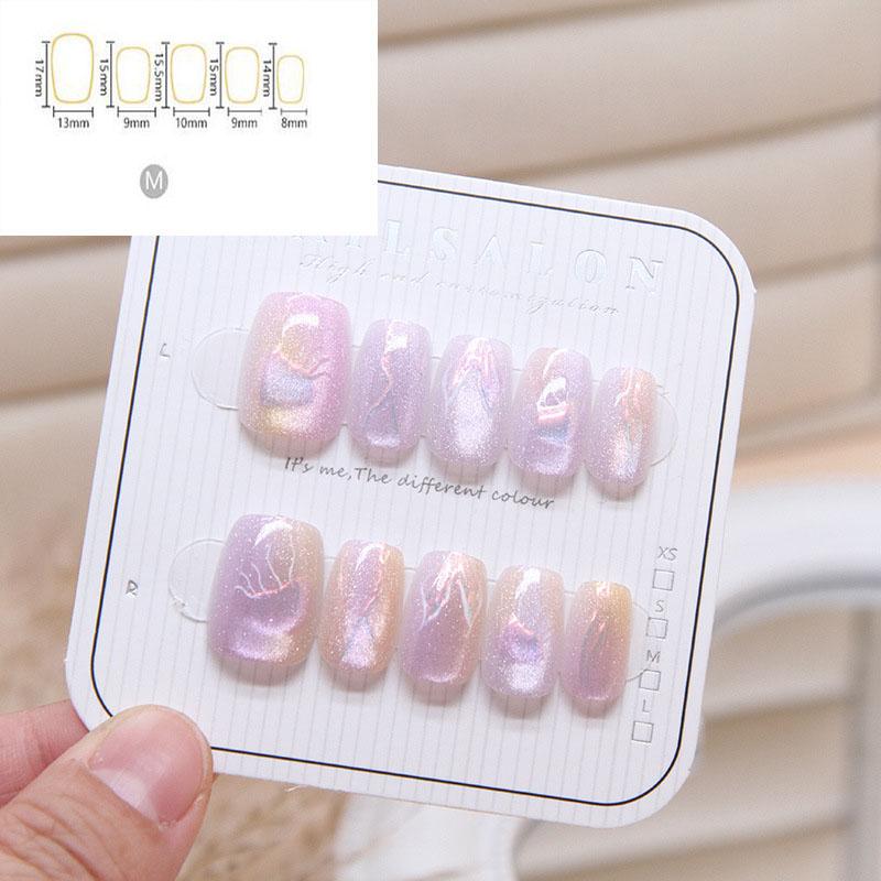 

1 коробка, съемные накладные ногти «кошачий глаз», носимые накладные ногти, пресс для ногтей, маникюрный инструмент