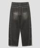 Age O.D. Curved Wash Cut-Out Wide Denim Pants [Dust Black]
