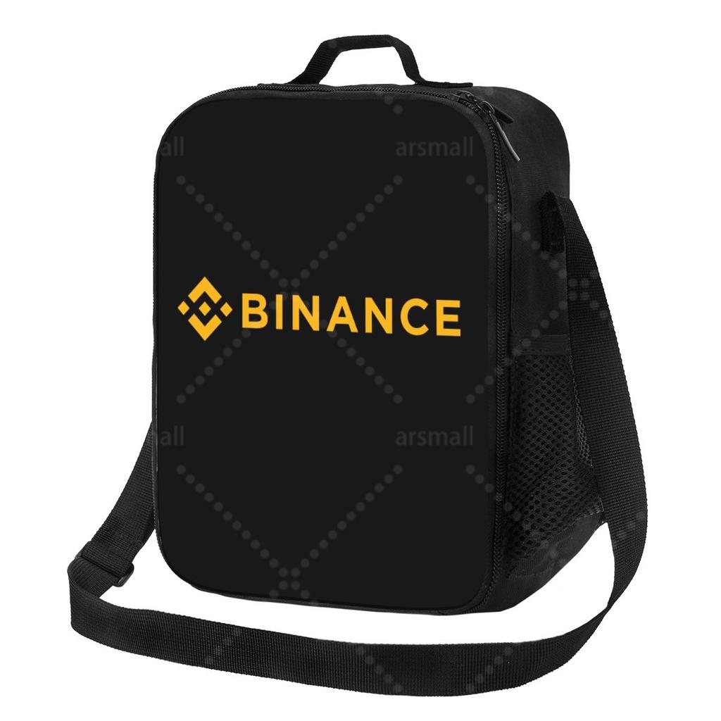 Binance Lunch Bag with Adjustable Shoulder Strap Reusable Thermal Bento Tote for Work Picnic Beach