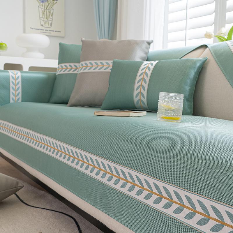Ice Silk Sofa Cushion, Summer Mat, Non-Slip Seat Cushion, Advanced Sense  New Cream Wind Sofa Cover Cover Cloth