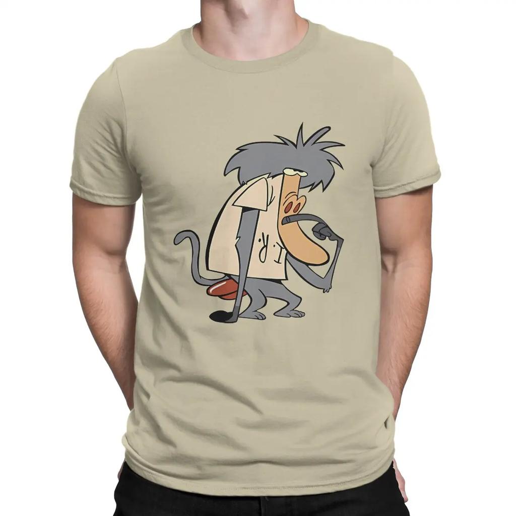 T-Shirt I R Baboon for Men Pure Cotton Humor harajuku men's t-shirts O Neck Cow And Chicken Cartoon Tees Short Sleeve Clothes