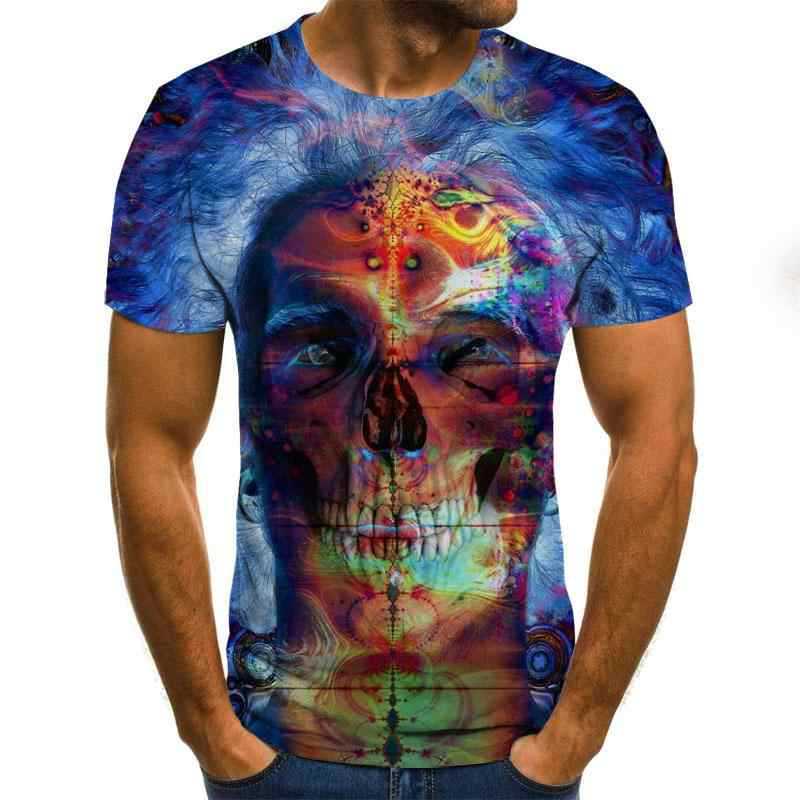 Sommer T-Shirt Geometrisches Schillerndes Bild 3D Digitaldruck Rundhals Herren Sport Locker 3D T-Shirt