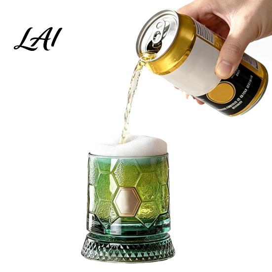 Whisky Aroma Enhancer Glas Drehendes Glas 360 Grad Rotierender Fußballförmiger Becher 245ml