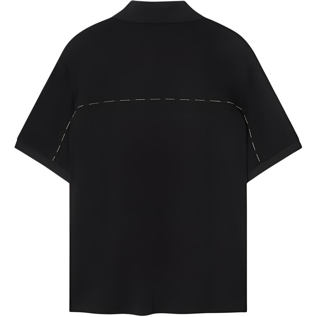 Versace Solid Color Logo Print Polo Shirt With Pointed Collar Men tops Black E78GAG6-23EJ000-3E899