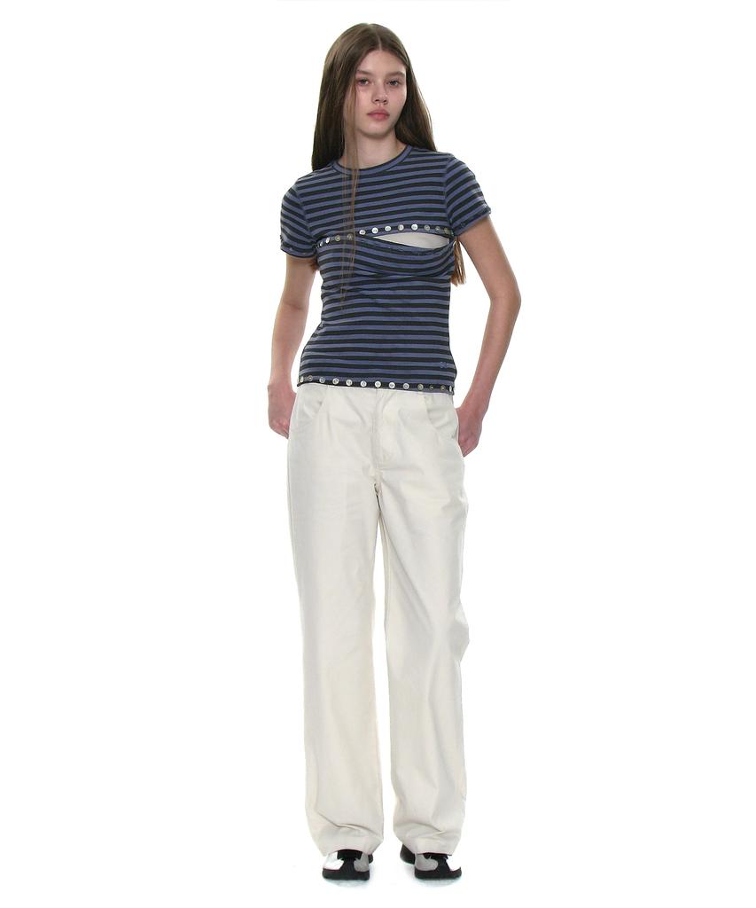 PARTIMENTO WOMEN Button-Up Transform Long Sleeve Tee_Dusty Blue St