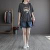 Denim Shorts Women's Clothing Summer Korean Vintage Simplicity Fashionable Loose Elastic Waist Pockets Casual Sports Shorts Y2k