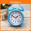 Reloj despertador moderno de metal con campana y luz nocturna para estudiantes y dormitorios