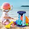 Beach Toy Set for Kids Sand Wheel Sand Bucket Scooter Shovel Rake Sailboat Hourglass Cute Molds Summer Outdoor Sandbox Sand Toys