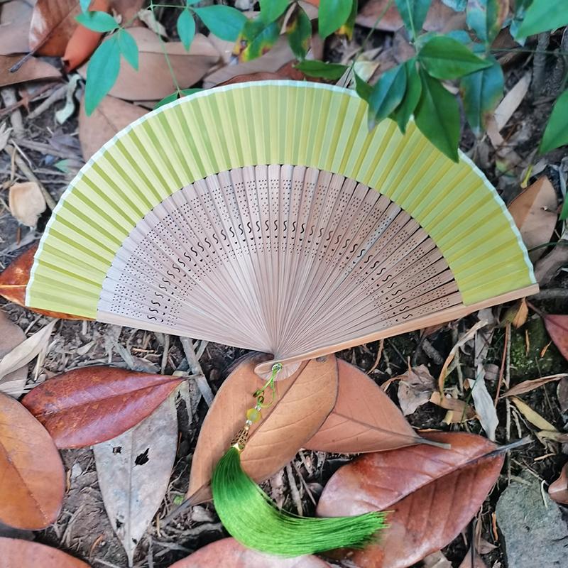 New Chinese Style Hanfu Cheongsam Fan Ancient Style Dance Performance Folding Fan Summer Single-Sided Bamboo Ribs Portable Fan