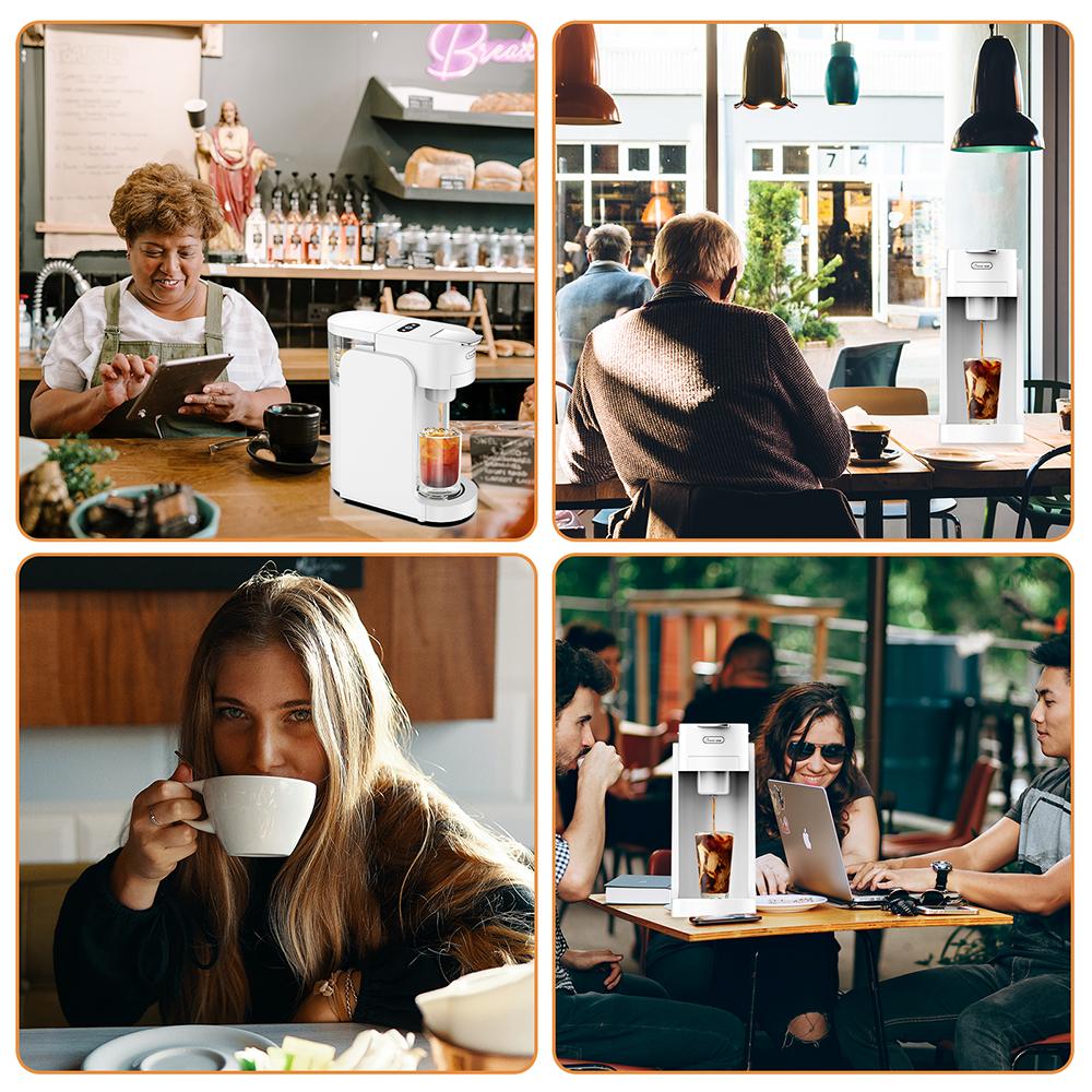 350ML Single Serve K Capsule Coffee Maker Black Coffee Machine for K-Pod & Ground Coffee Tea