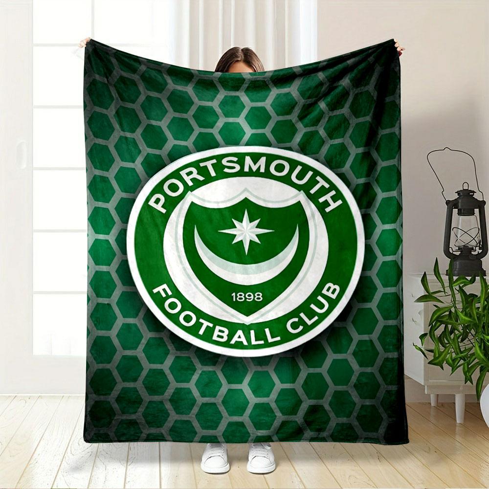 Portsmouth FC Green Blanket for All Seasons Blanket Lunch Break Throw Gift