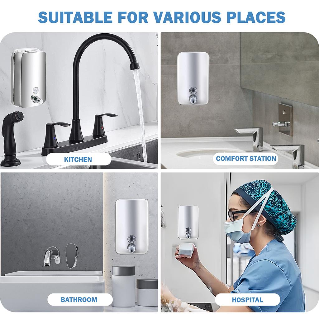 850/1050ML Soap Dispenser Hand Soap Shampoo Liquid Dispenser Containers Shower Gel Detergent Dispenser for Bathroom Accessories