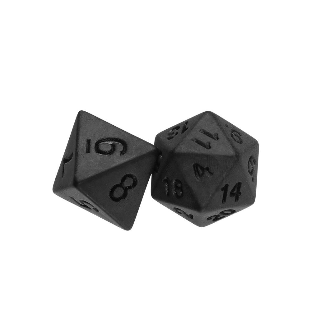7Pcs/Set Black Polyhedral Dice Set For Dnd Rpg Trpg Games, Dungeons And Dragons Accessories, Board Card Game Math Dice