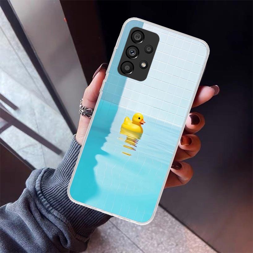Rubber Ducks Swimming Pool Phone Case For Samsung Galaxy A12 A52S A42 A32 A22 A51 A50 Note 20 Ultra 10 S10 Plus A71 A70 A31 A30