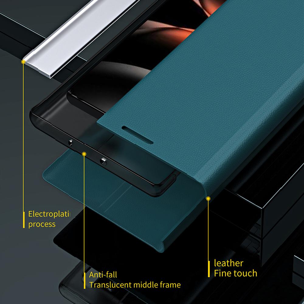 For iPhone 17 Air Case Anti-Drop Leather Phone Cover with Stand