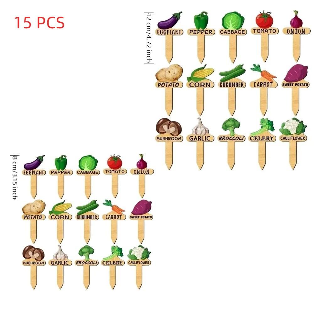 15PCS Reusable Plant Markers T-Type Vegetable Name Tag Insert Type Plant Sign  Garden Use