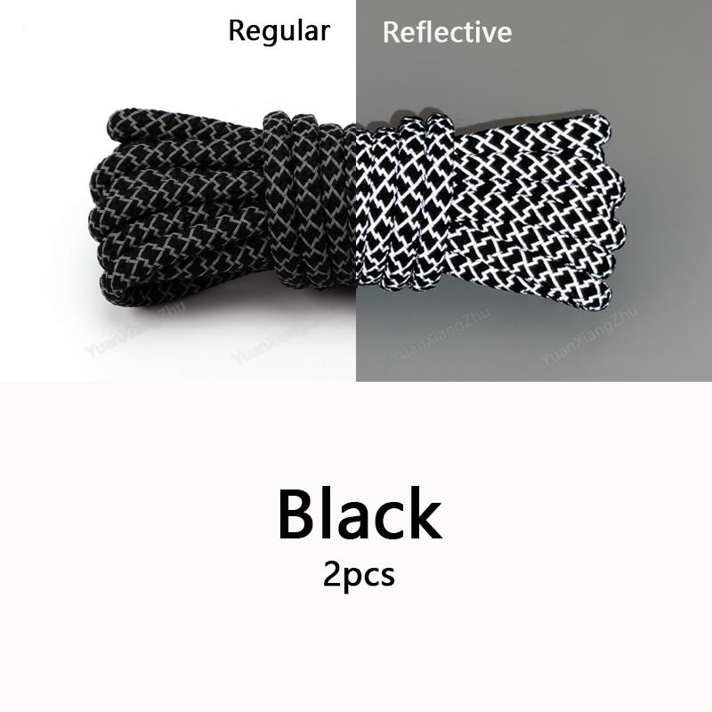 1Pair Reflective Shoelaces Quality Sneakers Shoelaces Round Laces for Shoes Diameter 0.4cm 100/120/140/160cm 1Pair Shoestrings