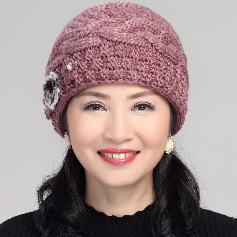 Winter Senior Hat Knitted Casual Warm Wool Hat
