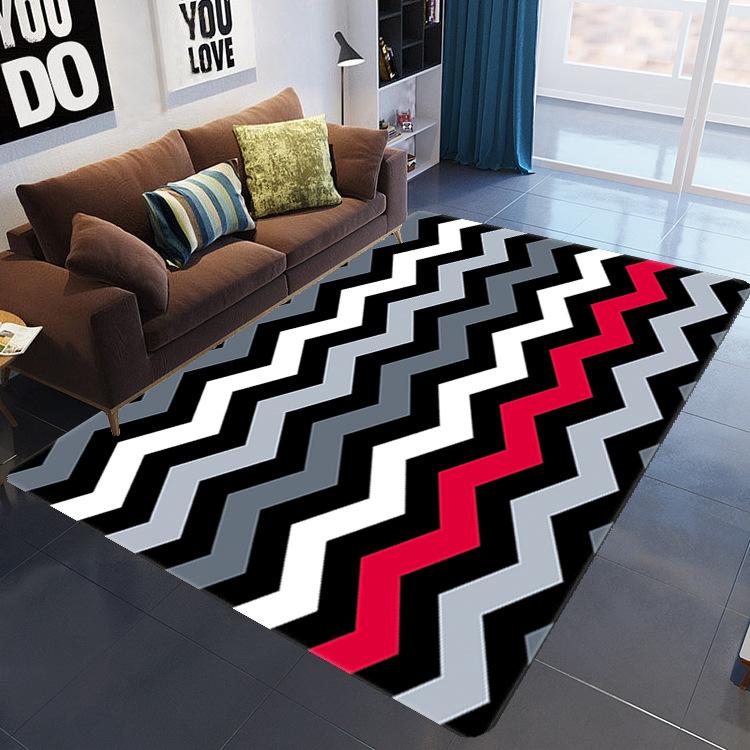 New Chinese Wave Abstract Art Carpet Living Room Coffee Table Bedroom Sofa Nordic Floor Mat 3D Production