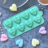 Food Grade Silicone Mold Chocolate Mold Silicone 8-cavity Heart Silicone Mold for Baking 3d Love Shaped Chocolate Candy Tray