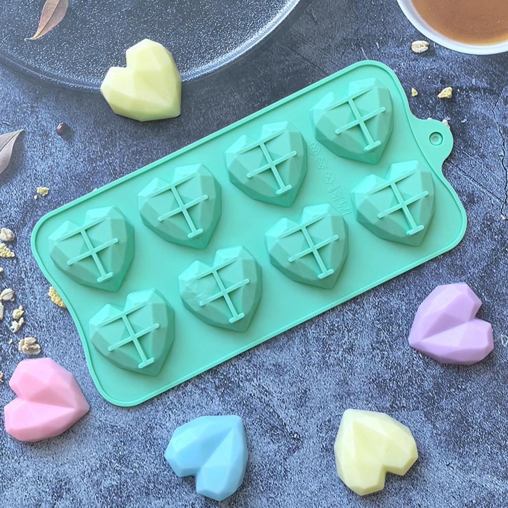 Food Grade Silicone Mold Chocolate Mold Silicone 8-cavity Heart Silicone Mold for Baking 3d Love Shaped Chocolate Candy Tray