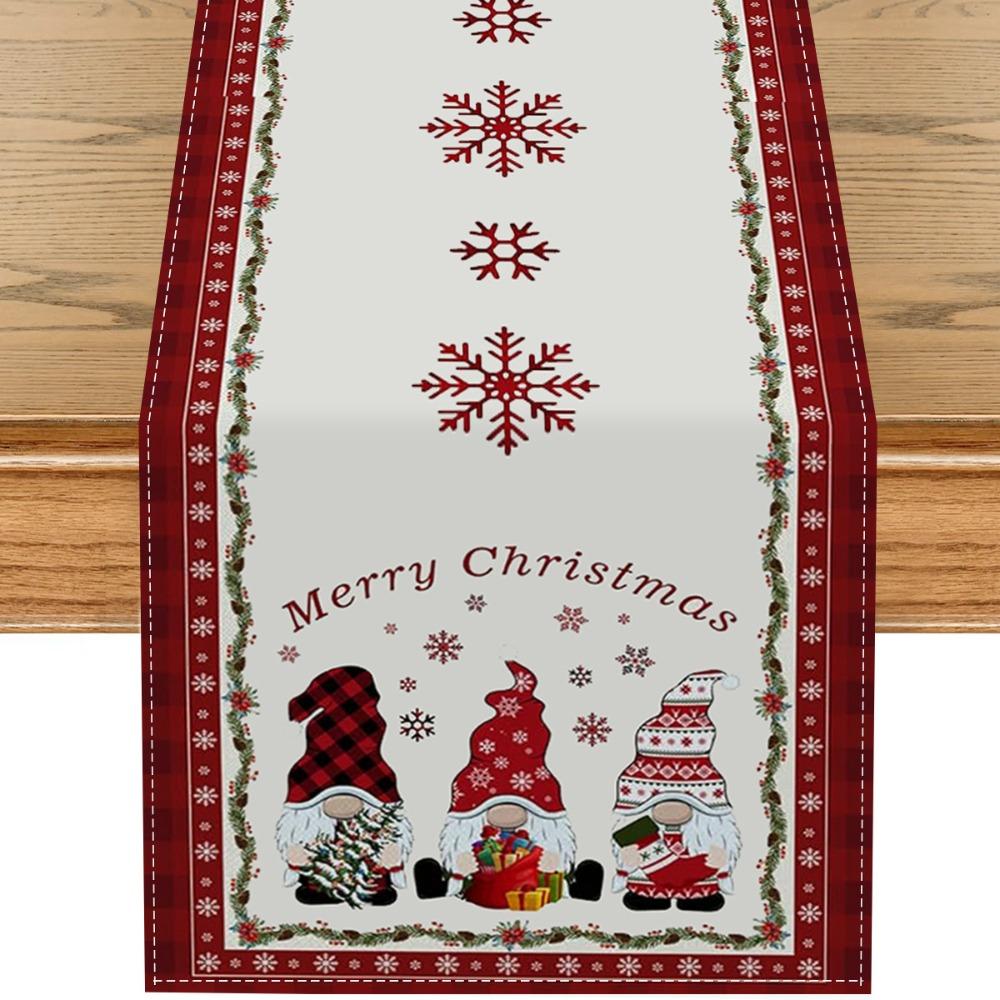 

Рождественский снеговик раннер на стол лен домашний декор столовой праздничная скатерть для гостиной 33*183cm