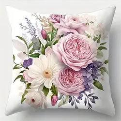 Flowers, Butterflies, Birds Throw Pillow Covers With Digital Printing Of Short Plush Fabric Car-Shaped Sofa Cushion Home Decor