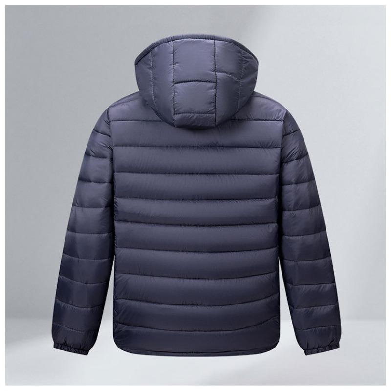 Autumn and Winter Men's Solid Color Zipper Pocket Cardigan Hooded Warm Casual Cotton Jacket Top