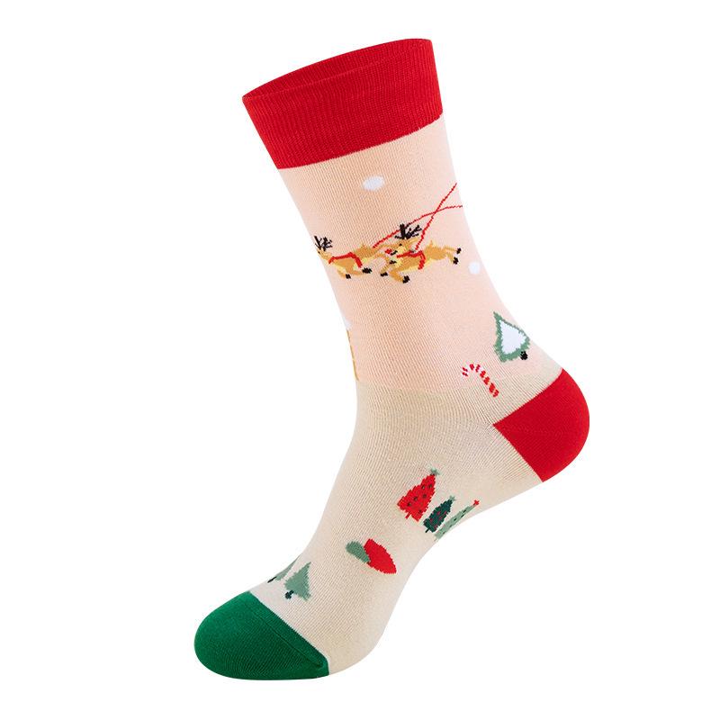 Trendy Christmas Mid-Calf Socks - Santa & Reindeer Festive Gifts for Autumn & Winter