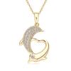Silvere Glam Border Fashion 10k Genuine Gold Moissanite Dolphin Pendant, Niche Style Collarbone Chain, High-end Design Necklace