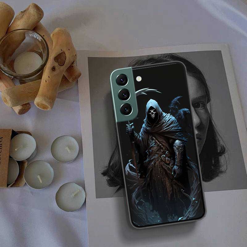 Death Grim Reaper Skull Phone Case For Samsung S25 Edge S24 FE Galaxy S22 Ultra S21 Plus S20 S23 S10 Plus Cover Silicone Soft Co