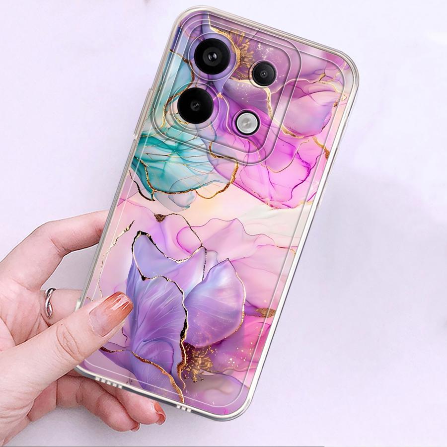 Flower Marble Soft Phone Cover Case for Xiaomi Redmi Note 14 Pro Plus 13C 10S 9 10 12 11S 11 A4 14C 12S Note 13