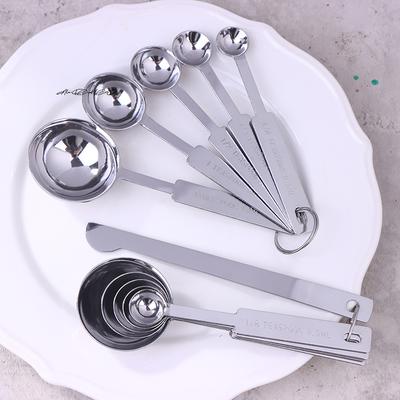 5/6Pcs Stackable Stainless Steel Measuring Spoons Set Kitchen Baking Tools Measuring Scoops for Cooking