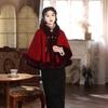 White Shawl with Cheongsam 1011 Autumn and Winter New Daily Thickened Velvet Noble Atmosphere with Cheongsam
