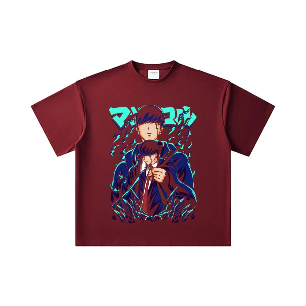 

260 GSM Double Yarn 32 Count 100% Cotton Mashle V2 Mash Print Unisex Heavy Cotton T Shirt 2XL вина червоного кольору