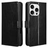 For iPhone 16 Pro Max Case Crazy Horse Texture PU Leather Phone Wallet Cover