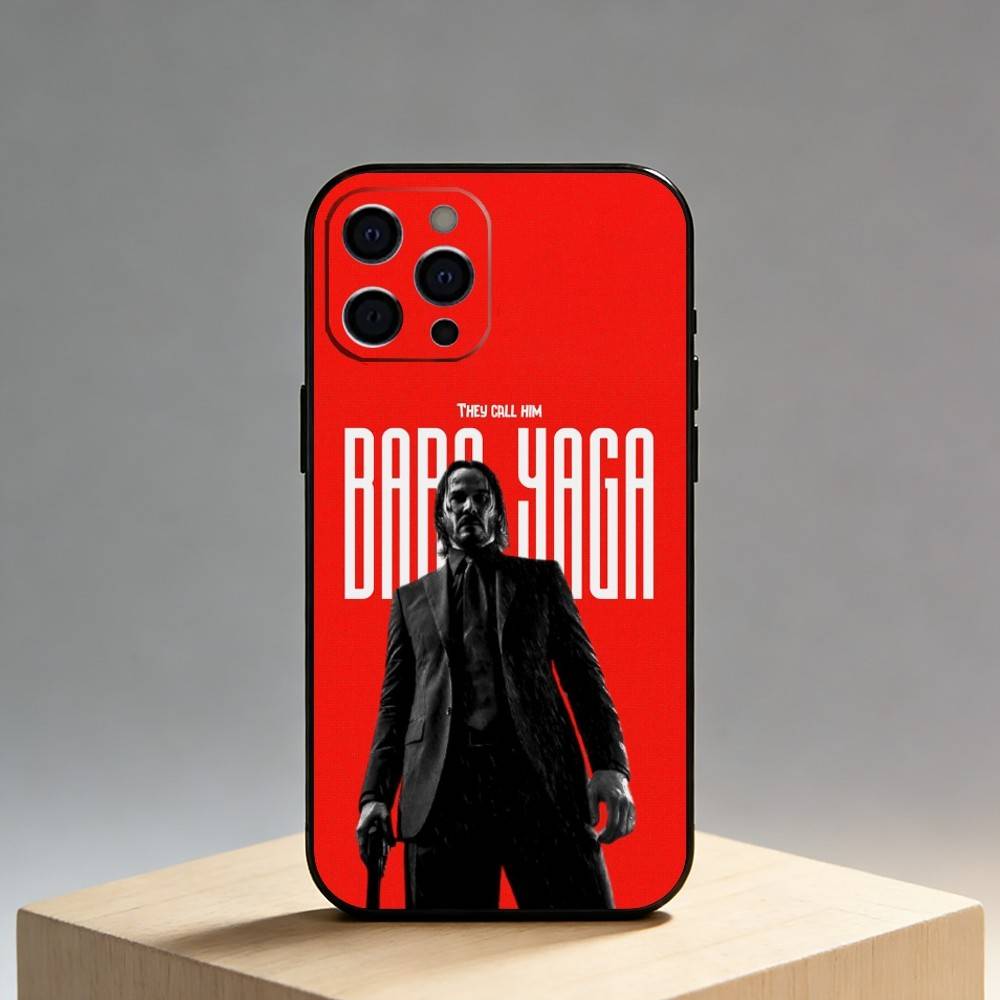 

Movie John-Wick Phone Case For iPhone17,16,15,14,13,12 Plus,Max Soft Silicone Black Cover iPhone13