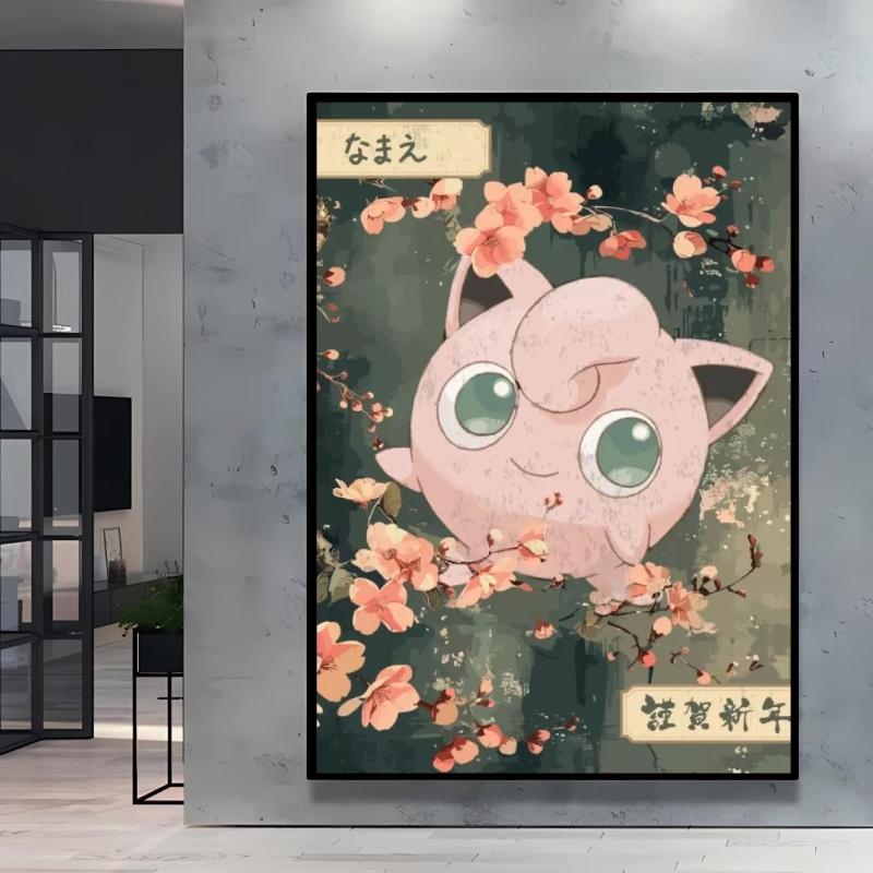 Print on Canvas  Gengar Classic Anime Posters Cartoon Character Picture HD Printing Retro Style Home Living Room Decor