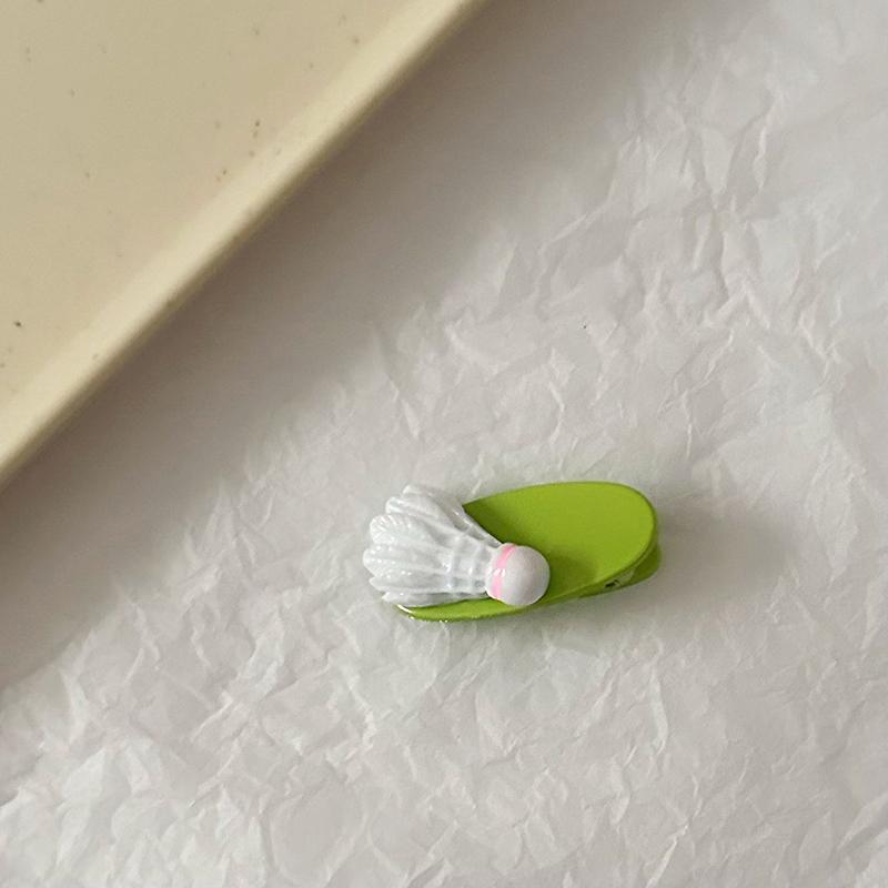 

1Pair Fun And Sweet Simulated Badminton Oval Hair Clip Fun Side Clip Hair Duck Billed Clip Accessories For Women Girls