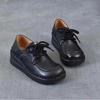 Johnature Genuine Leather Wedges Shoes Versatile Comfortable Soft Soled Lace-up Four Seasons Shoes