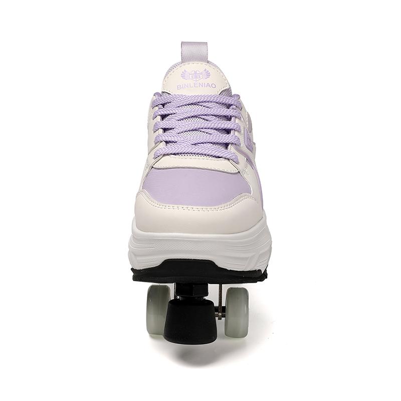 Scarpe Deformabili da Passeggio a Quattro Ruote per Bambini/Uomo Pattini a Rotelle da Uomo/Donna Pattini da Bambino Scarpe Sportive a Due Ruote per Ragazzi e Ragazze
