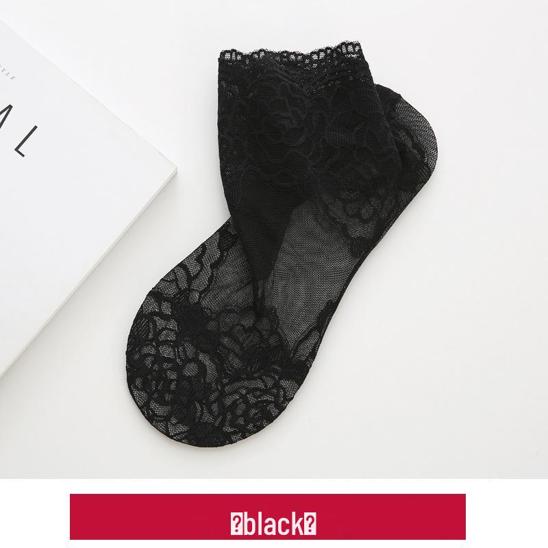 

Women s Summer Thin Breathable Lace Trim Low-Cut Mesh Socks Set White Box
