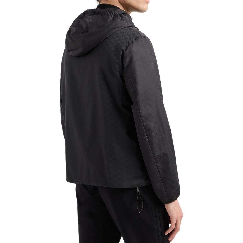 Emporio Armani Monogram-Pattern Zipped Hooded Jacket 8N1BN41-NHQZ1-F052