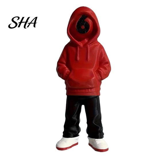 Contemporary Room Decoration 67 Number Doll Ornament, Durable PLA Creative Figures, Street Style Minimalist Abstract Statue Gaming Table Display красный