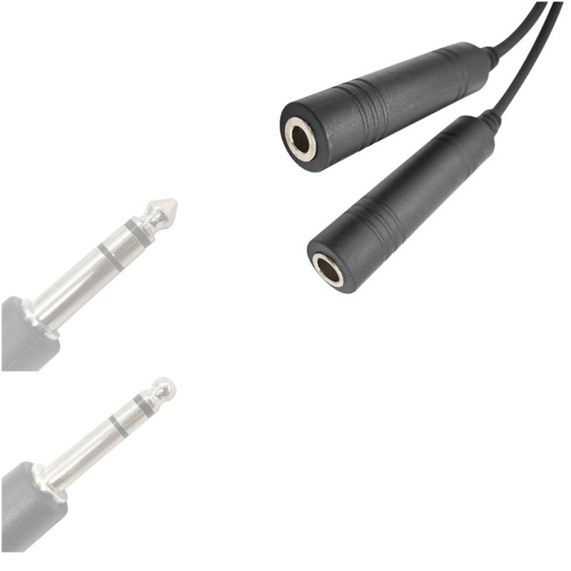 Professional U174/U Helicopter Headset Converter Cable Cord for Double Plugs Aviation Interfaces Tactical Communication