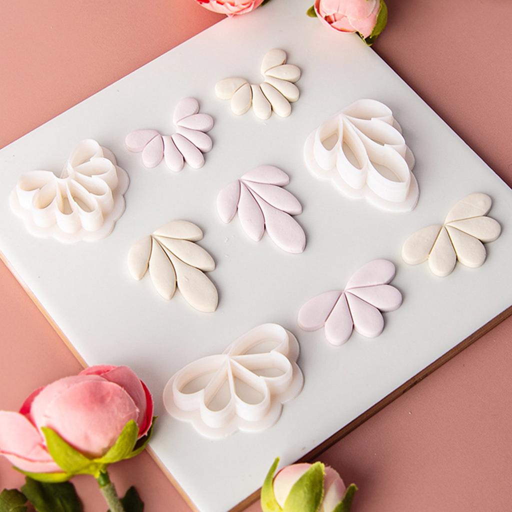 3 Styles Petal Clay Earrings Cutters for Jewelry Making Soft Pottery Clay Model